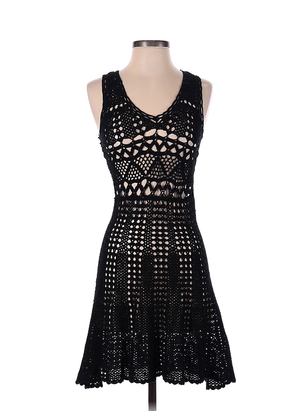 Maggyy London Black Crochet Sleeveless Dress